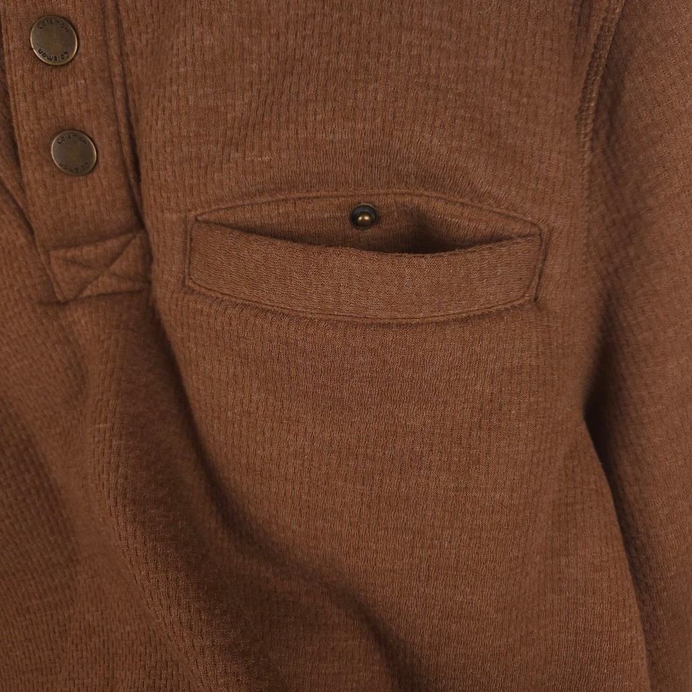 Coleman Bonded Sherpa Lined Henley Shirt Men's Small Copper Waffle Knit Thermal - Picture 5 of 14